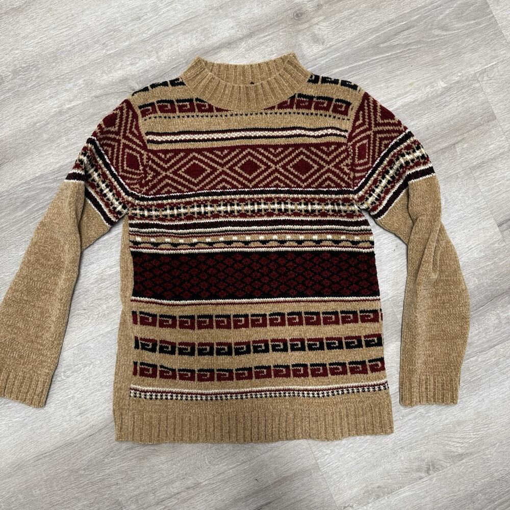 90s Erika petites size Small aztec southwest turtleneck striped sweater